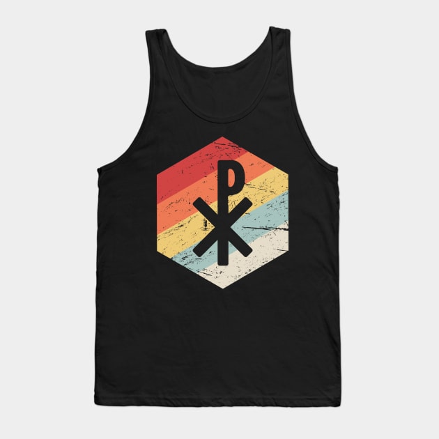 Retro Vintage Chi Ro Christian Symbol Tank Top by MeatMan